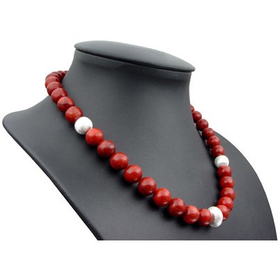 Kette aus Korallen und 925 Silber