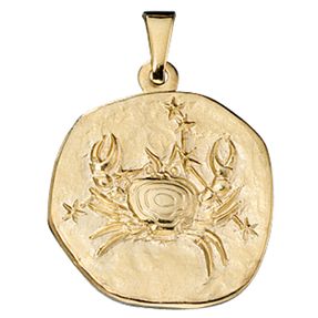 Sternzeichen Krebs - Anhänger aus 333 Gold Gelbgold Halsschmuck Unisex