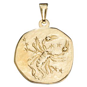 Sternzeichen Skorpion - Anhänger aus 333 Gold Gelbgold Halsschmuck Unisex