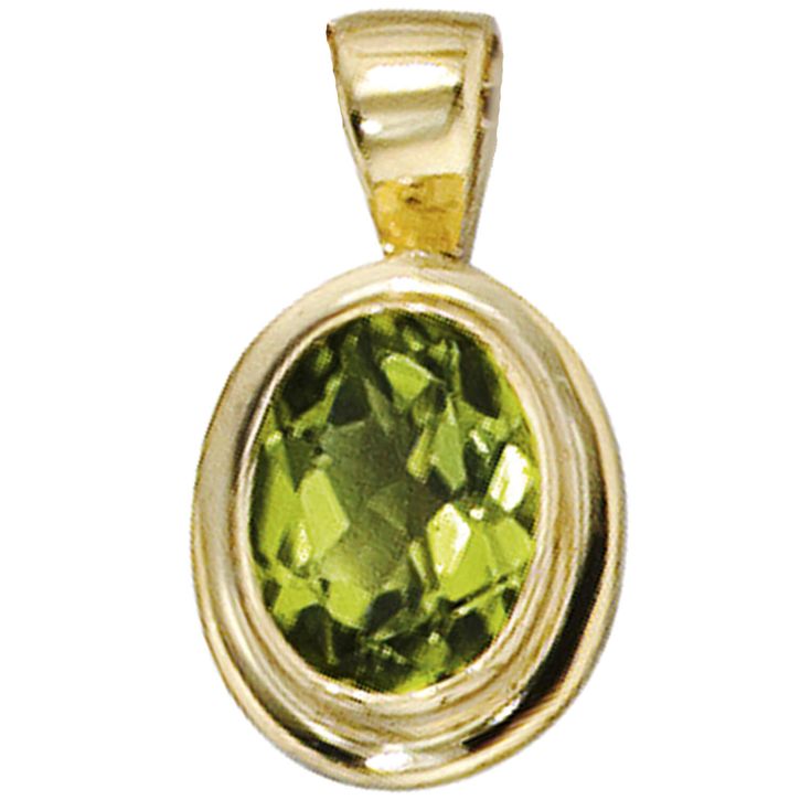 Anhänger aus 585 Gold mit Peridot