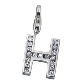 Buchstabe " H " Ketten Anhänger Einhänger Charm Charms 925 Echt Silber Damen