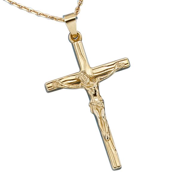 Anhänger Kreuz mit Jesus 585 Gelbgold