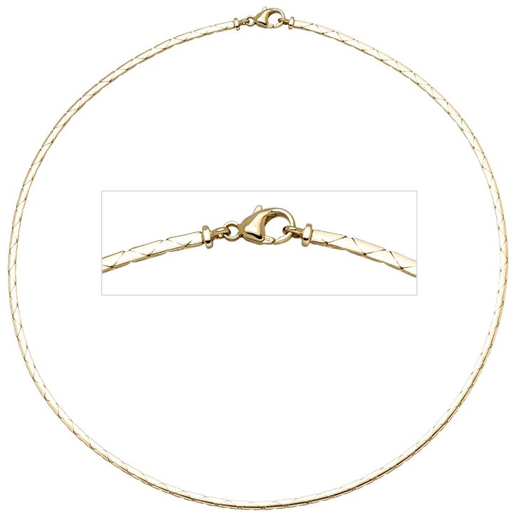 2.1mm Kette aus 585 Massiv Gold 45cm