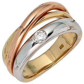 Ring mit Diamant Brillant 585 Gelbgold Weißgold Rotgold Damenring Goldring