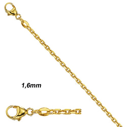 1,6mm Ankerkette aus 585 Gelbgold 40 cm