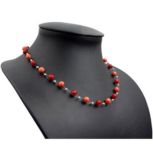Kette aus Koralle rot-orange