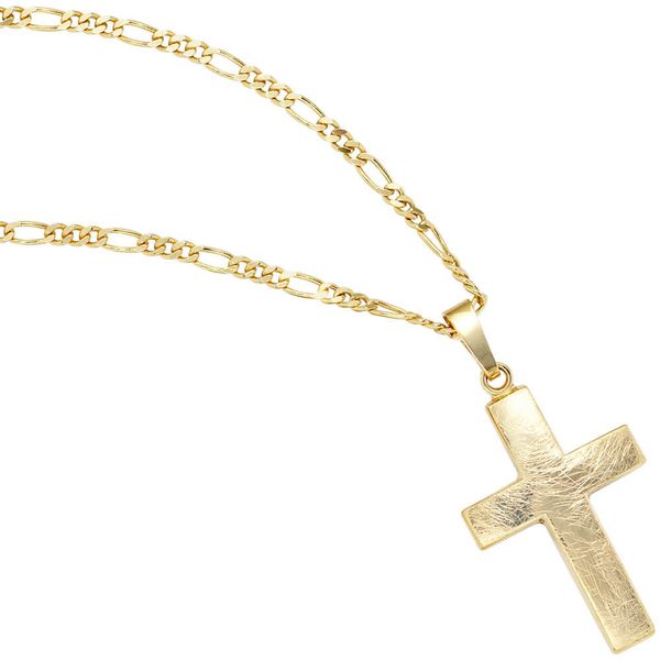 Anhänger Kreuz 333 Gelbgold eismatt