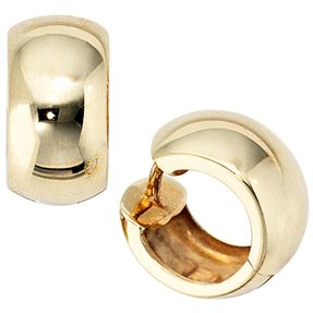 Paar Creolen Creole Ohrringe 13.7mm 333 Gold Gelbgold Klappmechanik Damen