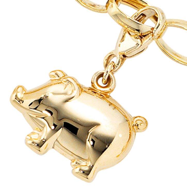 Charm Schwein Schweinchen aus 333 Gold