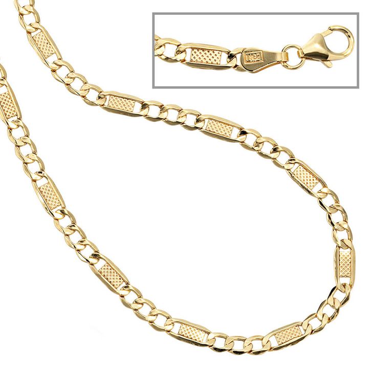 3,4mm Kette aus 333 Gelbgold 45cm