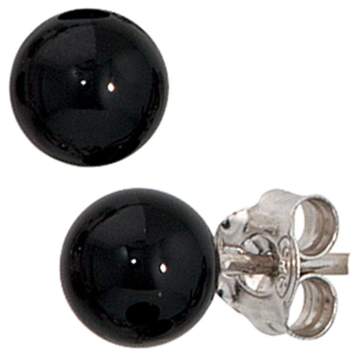 Ohrstecker mit Onyx 6mm 925 Silber