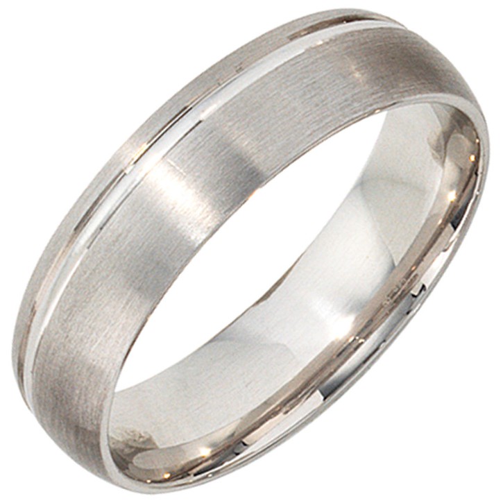 Partnerring 925 Silber teilmattiert