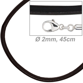 2mm Lederkette Lederband schwarz Karabiner 925 Silber Unisex 45cm 2mm Lederkette Lederband schwarz Karabiner 925 Silber Unisex 45cm