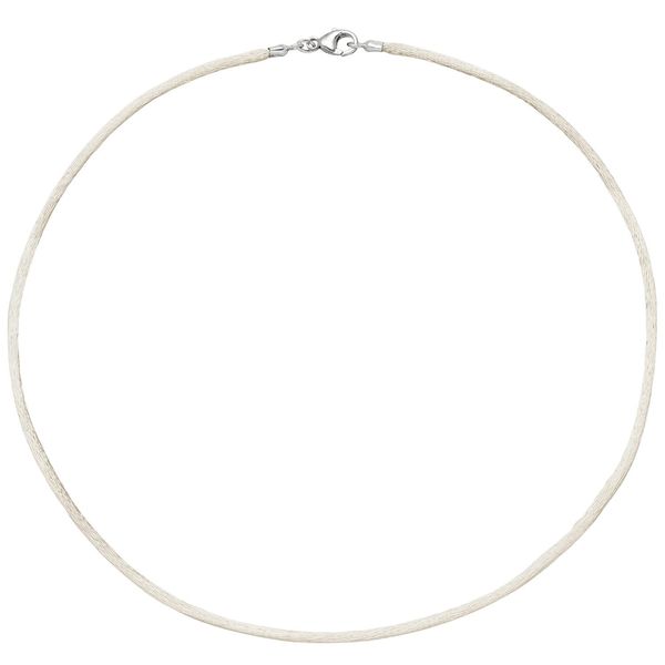 2,8mm Seidencollier beige 925 Silber 42cm