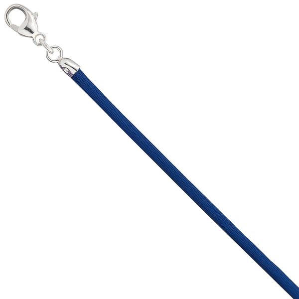 2,8mm Collier blau Karabiner 925 Silber 42cm