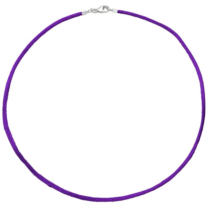 2,8mm Collier lila Karabiner 925 Silber 42cm