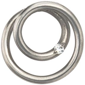 Anhänger runde Spirale mit Diamant Brillant 950 Platin für Damen
