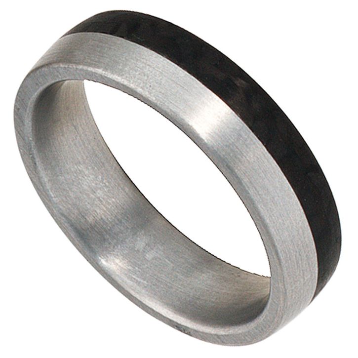 Partnerring Edelstahl Carbon Unisex