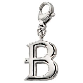 Edelstahl Einhänger Anhänger Charm Buchstabe B glänzend Unisex