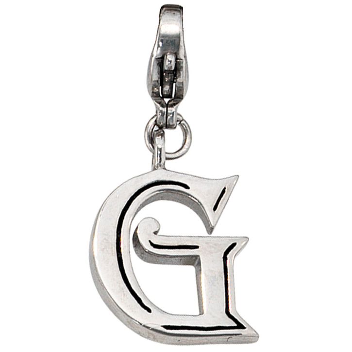 Edelstahl Charm Buchstabe G glänzend Unisex