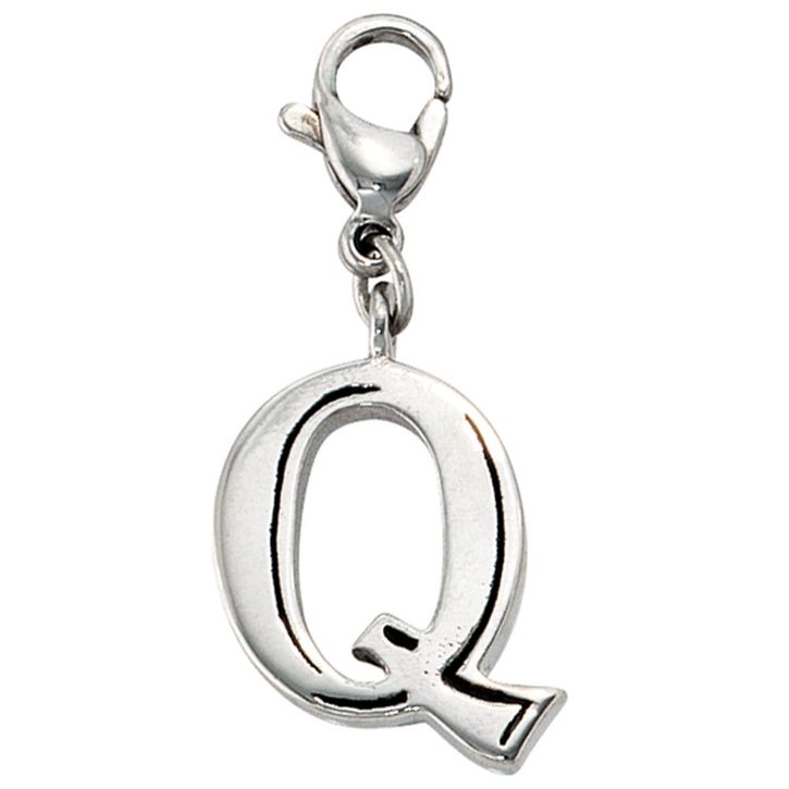 Edelstahl Charm Buchstabe Q glänzend Unisex