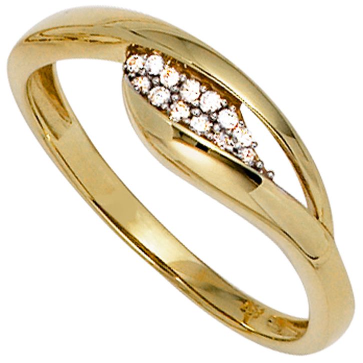 Ring mit Zirkonia 333 Gelbgold