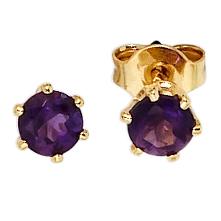 Ohrstecker mit Amethyst 4,7mm und 585 Gold