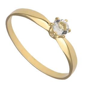 Ring Damenring mit Aquamarin hellblau & 585 Gold Gelbgold schlicht