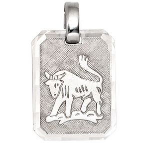 Anhänger Sternzeichen Stier aus 925 Silber teilmattiert Horoskop