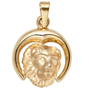Anhänger Sternzeichen Löwe 375 Gold Gelbgold teilmattiert Horoskop Anhänger Sternzeichen Löwe 375 Gold Gelbgold teilmattiert Horoskop