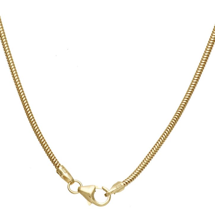 1,6mm Schlangenkette 333 Gelbgold 60cm