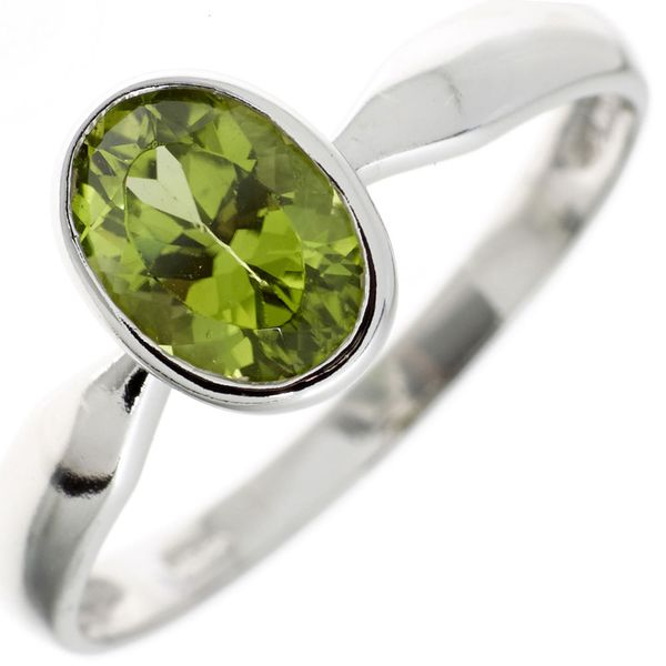 Ring mit Peridot grün 925 Silber oval