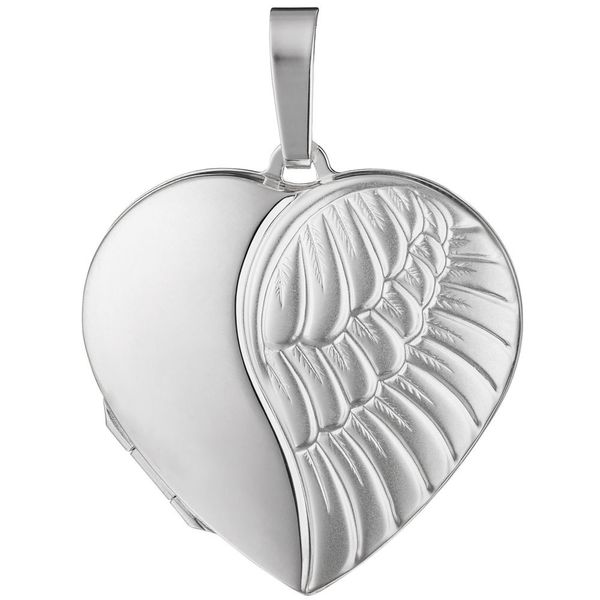Medaillon Herz Flügel aus 925 Silber zum Öffnen
