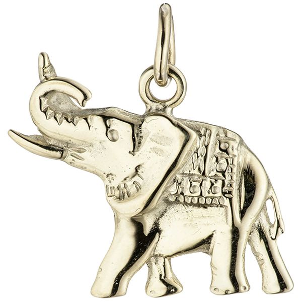 Anhänger Elefant aus 585 Gelbgold