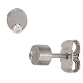 Ohrringe Ohrstecker 4,2mm 950 Platin mattiert mit Diamanten Brillanten Damen