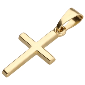 Anhänger kleines Kreuz 17,2x10mm Kreuzchen 333 Gold Gelbgold glänzend schlicht