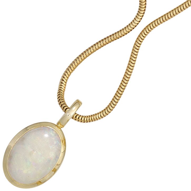 Anhänger mit Opal oval 585 Gelbgold