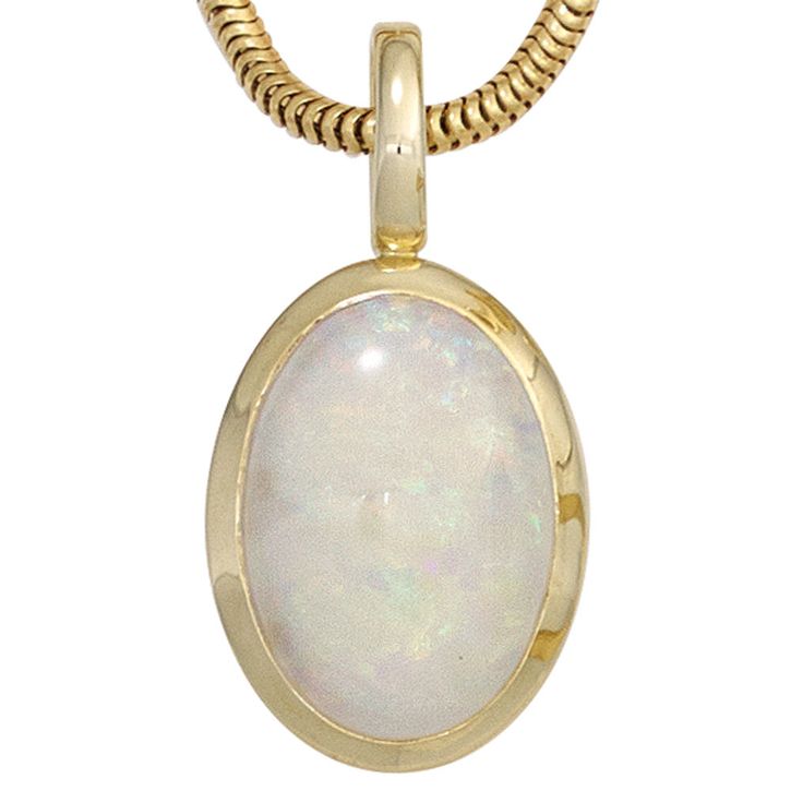 Anhänger mit Opal oval 585 Gelbgold