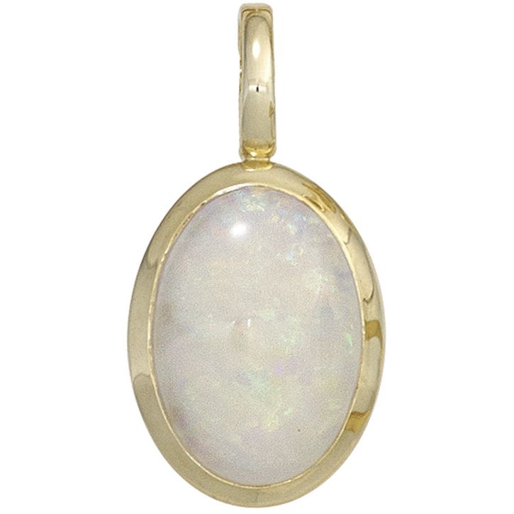 Anhänger mit Opal oval 585 Gelbgold