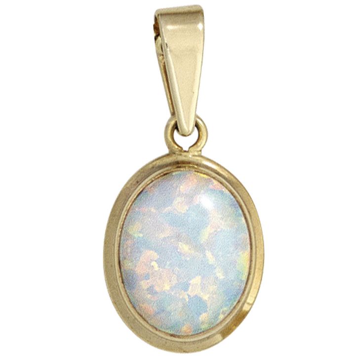 Anhänger mit Opal 333 Gelbgold oval