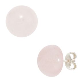 Ohrstecker aus Rosenquarz rosé 10mm 925 Silber Ohrschmuck Damen