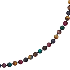 Edelsteinkette aus Tigerauge Kette Halskette Collier bunt 45cm Damen