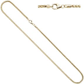 2,6mm Zopfkette Halskette Collier Halsschmuck 585 Gelbgold Gold 45cm Goldkette