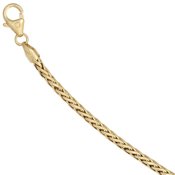 2,6mm Zopfarmband aus 585 Gelbgold 19cm