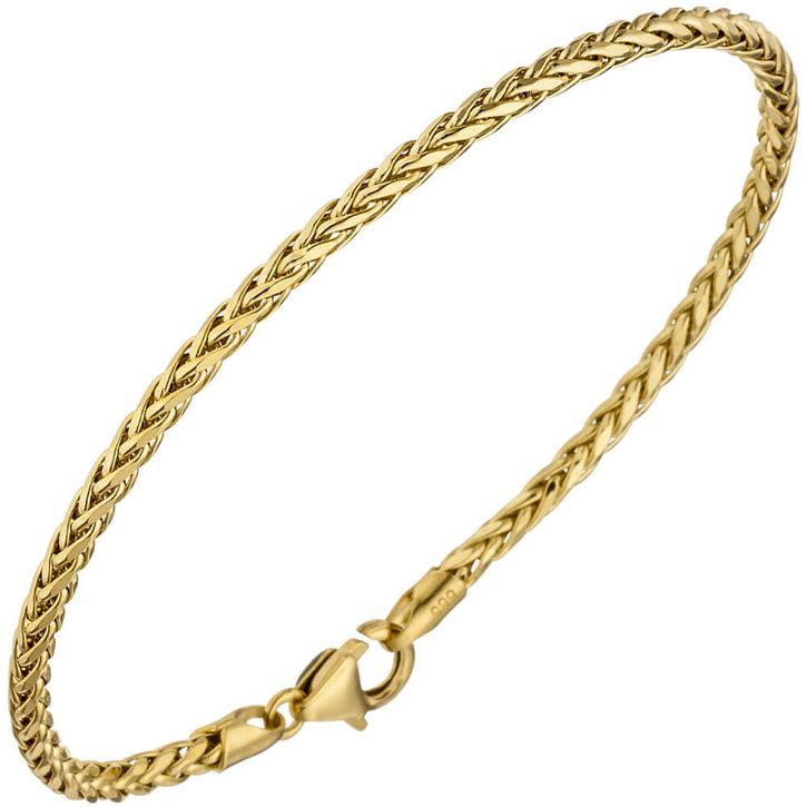 2,6mm Zopfarmband aus 585 Gelbgold 19cm