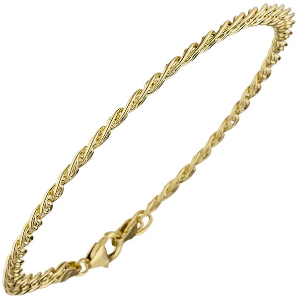 4,8mm Zwillings-Panzerarmband aus 333 Gelbgold 21cm