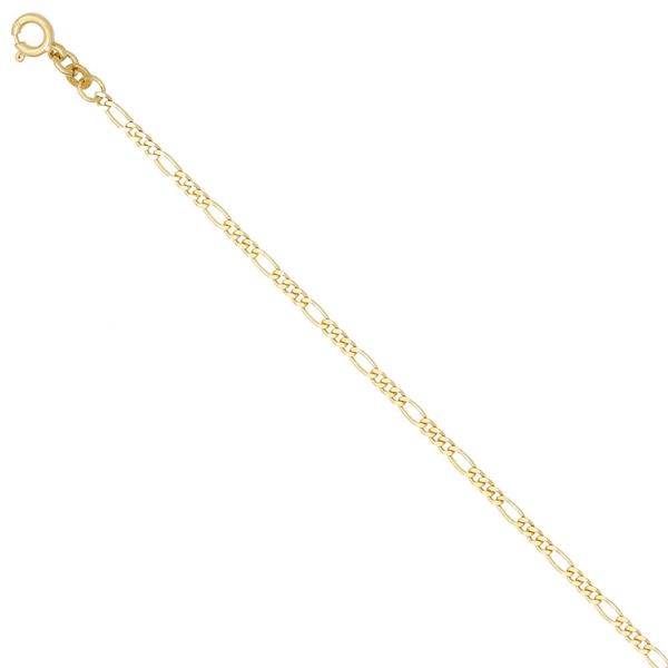 2,3mm Figarokette aus 333 Gelbgold 45cm