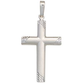 Anhänger Kreuz Kreuzchen 925 Silber teilmatt glänzend Silberanhänger Unisex