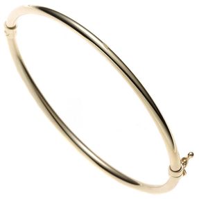 Armreif Armband aus 585 Gold Gelbgold oval Steckverschluss Armschmuck Damen