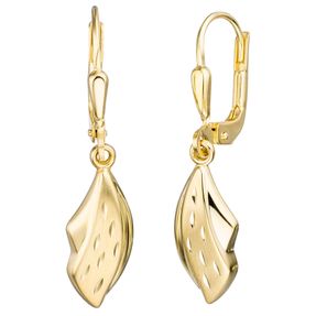 Ohrringe Ohrhänger Boutons aus 333 Gold Gelbgold teilmattiert Damen